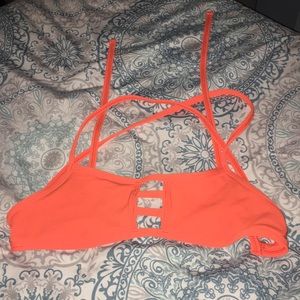 Jolyn Tie Back Orange Bikini Top